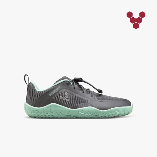 Vivobarefoot Primus Trail II FG Grå/Mint Løpesko Barn [9-EDPM]